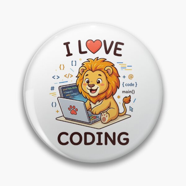 Item preview, 'I Love Coding' Lion designed and sold by TriStudio.