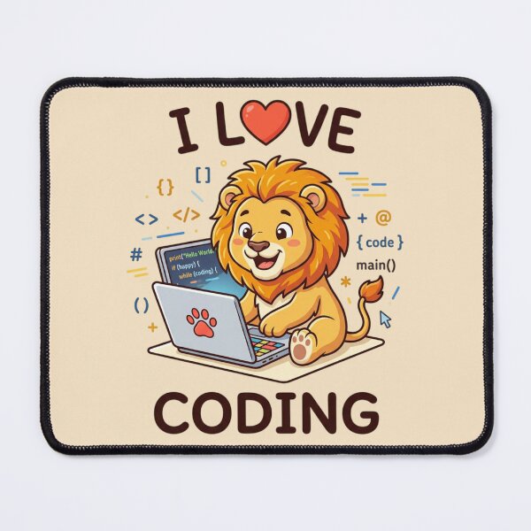 Item preview, 'I Love Coding' Lion designed and sold by TriStudio.