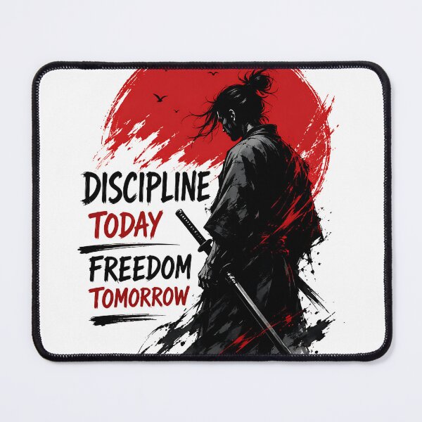 Item preview, Discipline Today Freedom Tomorrow Samurai Quote designed and sold by Jaideep Walia.