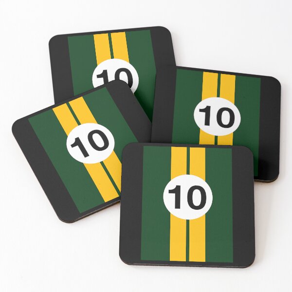 Item preview, British Racing Green And Yellow Racing Stripes designed and sold by TashaDorga.