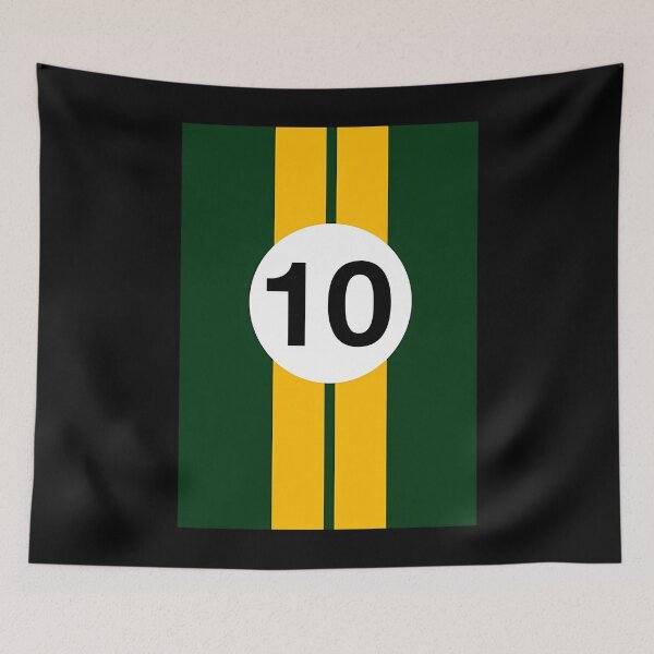 Item preview, British Racing Green And Yellow Racing Stripes designed and sold by TashaDorga.