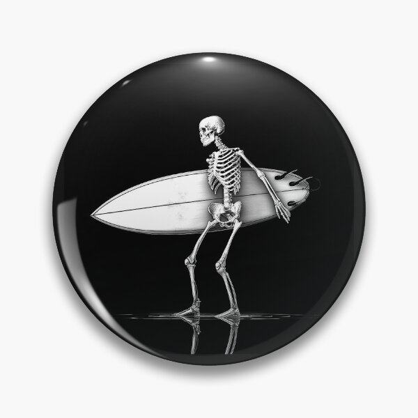 Item preview, Skeleton Surfer with Surfboard – Gothic Beach Dark Humor Art designed and sold by inkoutninja.