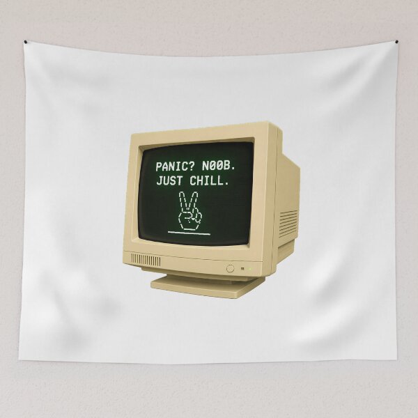 Item preview, Panic Noob Just Chill ASCII CRT Monitor Geek designed and sold by chattsuede.