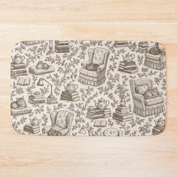 Item preview, Cozy Reading Nook Toile Seamless Pattern | Vintage Cozy Reading Toile Repeat designed and sold by StickyGuys.