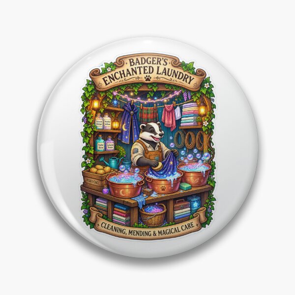 Item preview, Badger’s Enchanted Laundry | Magical Woodland Laundry | Cozy Fantasy Badger designed and sold by MrDev.