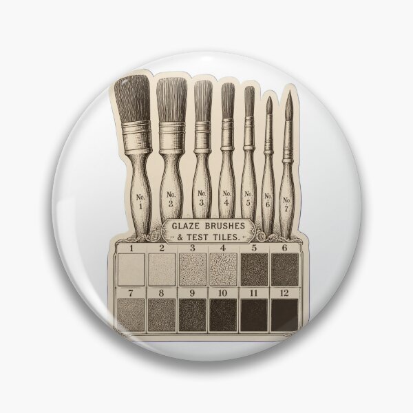 Item preview, Glaze Brushes and Test Tiles | Vintage Pottery Tools Ceramicist Dark Academia Print designed and sold by StickyGuys.