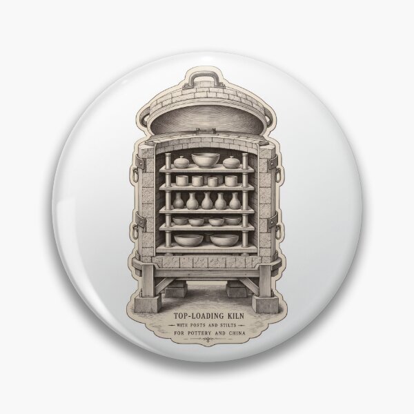 Item preview, Kiln and Shelf Furniture | Vintage Pottery Tools Ceramicist Dark Academia Print designed and sold by StickyGuys.