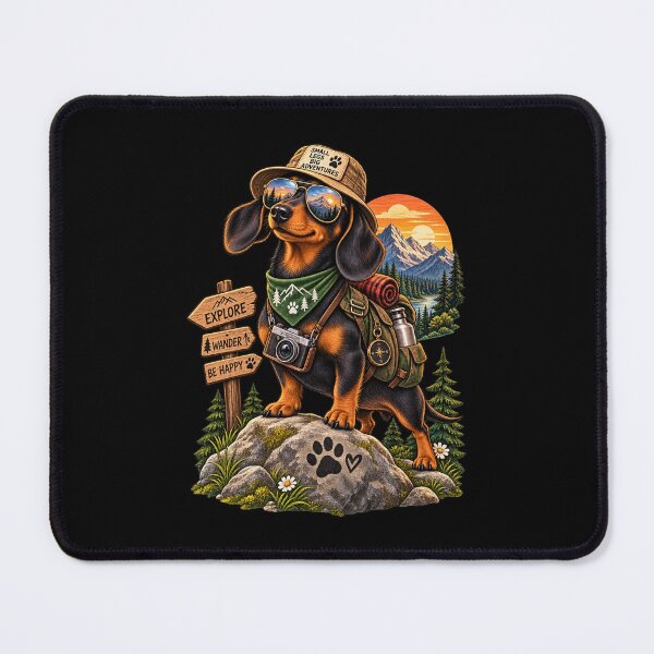 Item preview, Dachshund Adventure Dog Vintage Hiking Design designed and sold by JKDJ.