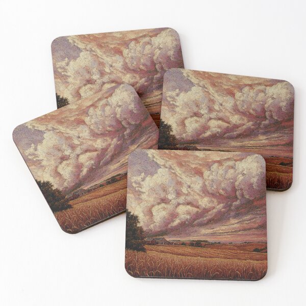 Item preview, Textured landscape featuring a golden wheat field under dramatic clouds. designed and sold by dibartstudio.