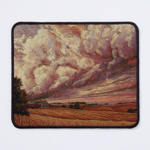 Item preview, Textured landscape featuring a golden wheat field under dramatic clouds. designed and sold by dibartstudio.