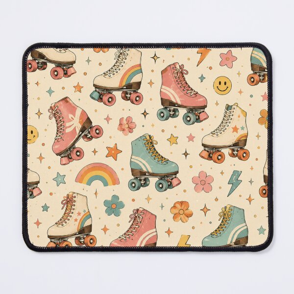 Item preview, Retro Roller Skates Vintage 70s 80s Roller Disco Pattern designed and sold by RJACreative.