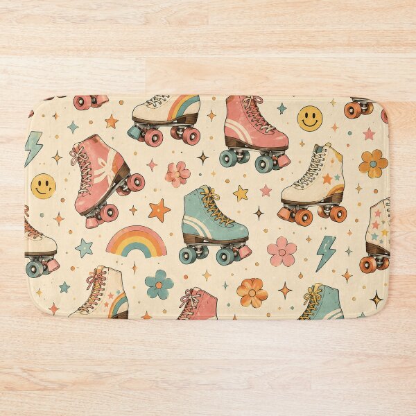 Item preview, Retro Roller Skates Vintage 70s 80s Roller Disco Pattern designed and sold by RJACreative.