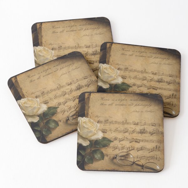 Item preview, Beethoven Quote: Music is a higher revelation than all wisdom and philosophy - Dark Academia Classical Music Art designed and sold by DoReMiStudio.