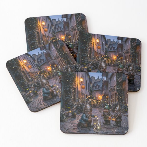 Item preview, Wroclaw Gnomes Catching Fireflies designed and sold by Purrfecta.