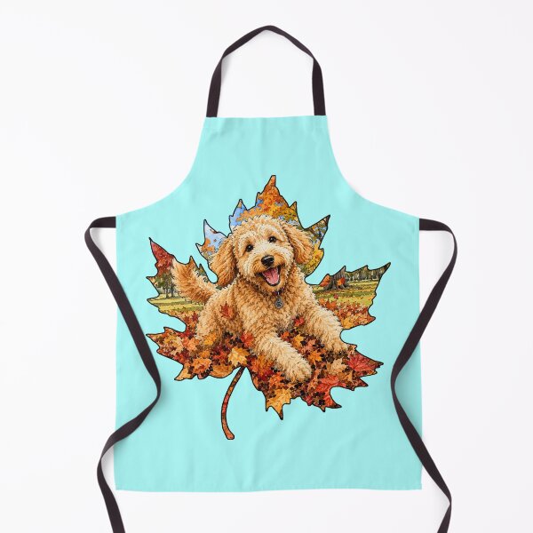 Item preview, Fall Goldendoodle Playing In Autumn Leaves designed and sold by Lion and Lamb Design.