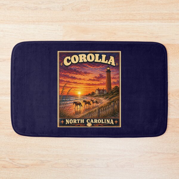 Item preview, Corolla Beach North Carolina Vintage Coastal Travel Poster/Round Sticker designed and sold by Swanny's Custom T-shirt and Gift Designs.