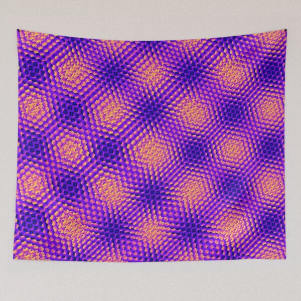 Item preview, Retro Honeycomb Purple Pattern designed and sold by Shy Fractal Designs.