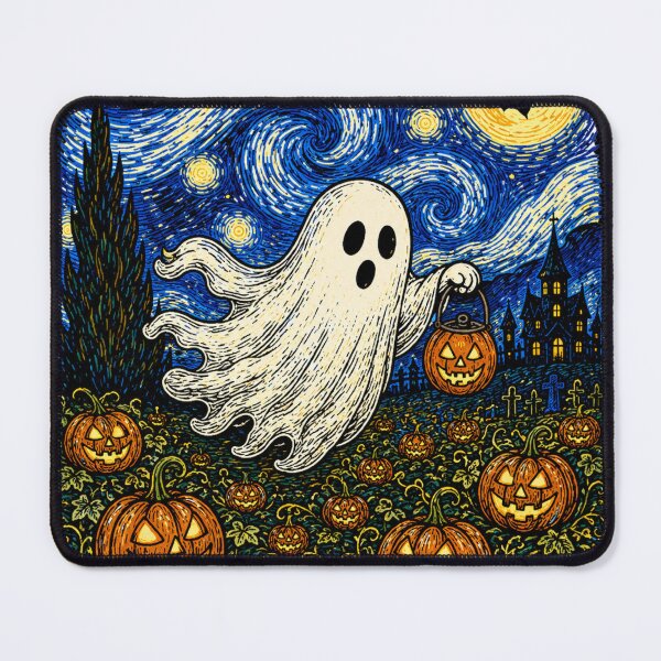 Item preview, Starry Night Halloween Ghost with Jack-O'-Lantern,so cute halloween with ghost designed and sold by AddieBlu.