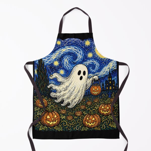 Item preview, Starry Night Halloween Ghost with Jack-O'-Lantern,so cute halloween with ghost designed and sold by AddieBlu.