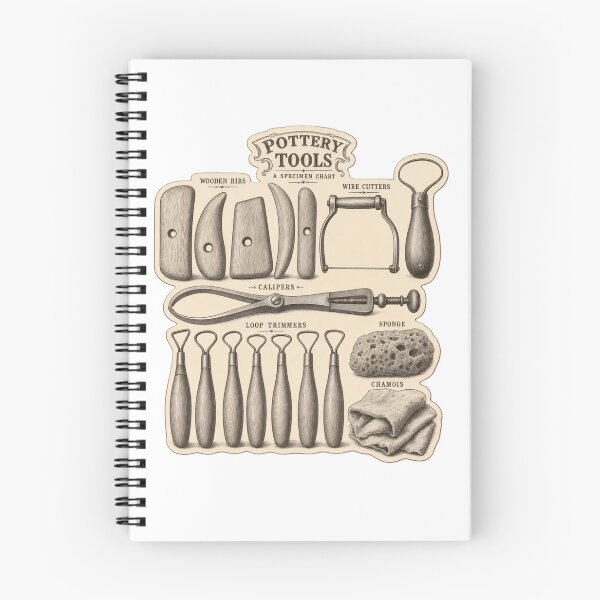Item preview, Potter's Tool Chart | Vintage Pottery Tools Ceramicist Dark Academia Print designed and sold by StickyGuys.