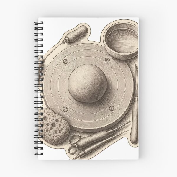 Item preview, Potter's Wheel Flat Lay | Vintage Pottery Tools Ceramicist Dark Academia Print designed and sold by StickyGuys.