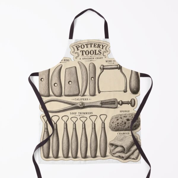 Item preview, Potter's Tool Chart | Vintage Pottery Tools Ceramicist Dark Academia Print designed and sold by StickyGuys.