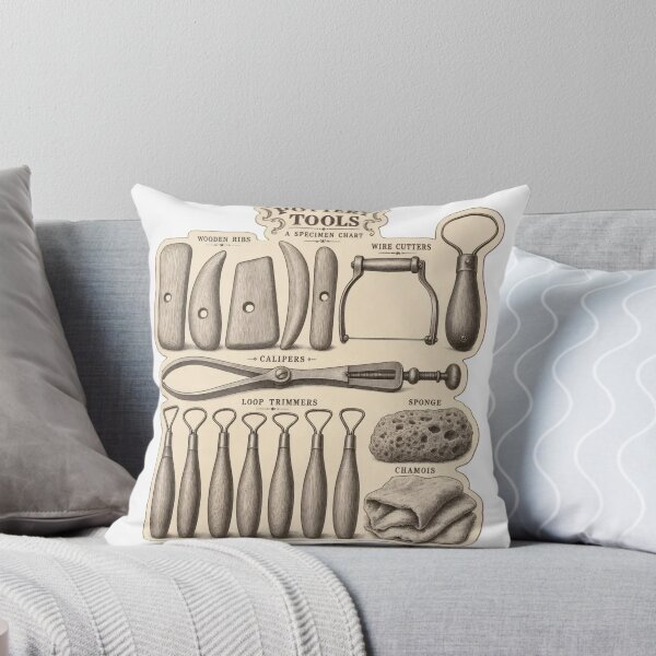 Item preview, Potter's Tool Chart | Vintage Pottery Tools Ceramicist Dark Academia Print designed and sold by StickyGuys.