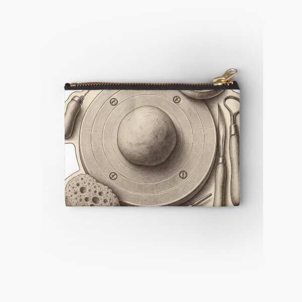 Item preview, Potter's Wheel Flat Lay | Vintage Pottery Tools Ceramicist Dark Academia Print designed and sold by StickyGuys.