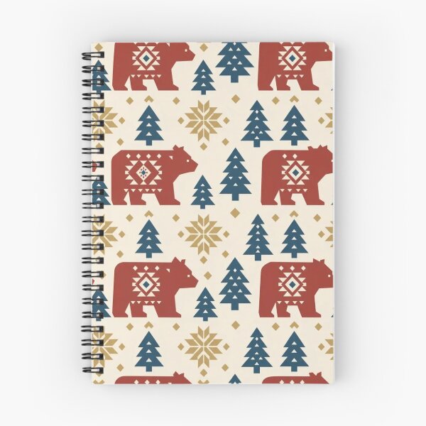 Item preview, Scandinavian Bear Pine Seamless Pattern | Nordic Folk Art Winter Textile designed and sold by StickyGuys.
