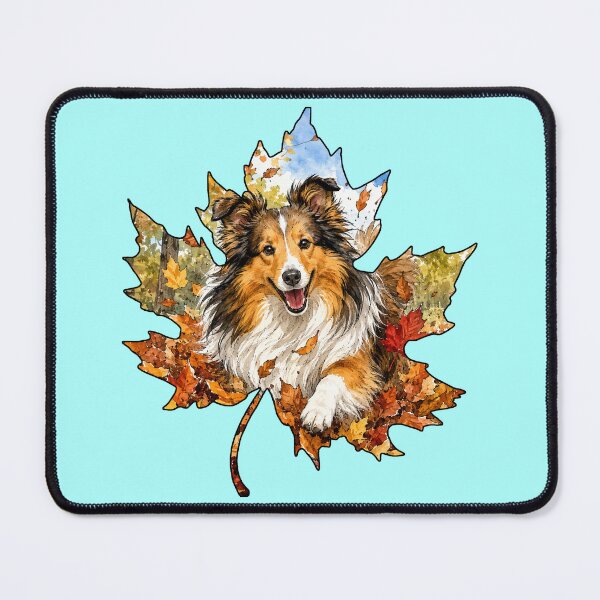 Item preview, Fall Sheltie Shetland Sheepdog Playing In Autumn Leaves designed and sold by Lion and Lamb Design.