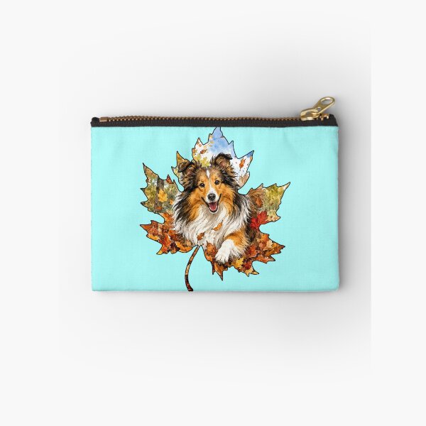 Item preview, Fall Sheltie Shetland Sheepdog Playing In Autumn Leaves designed and sold by Lion and Lamb Design.