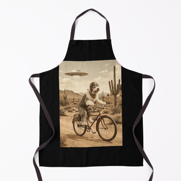 Item preview, Old English Sheepdog Riding Bike Wild West Western UFO Dog Lover designed and sold by dian-rody-crest.