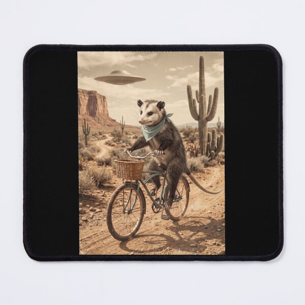 Item preview, Opossum Riding Bike Wild West Western UFO Animal Lover designed and sold by dian-rody-crest.
