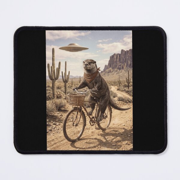 Item preview, Otter Riding Bike Wild West Western UFO Animal Lover designed and sold by dian-rody-crest.