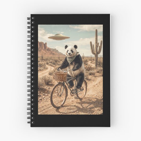 Item preview, Panda Riding Bike Wild West Western UFO Animal Lover designed and sold by dian-rody-crest.