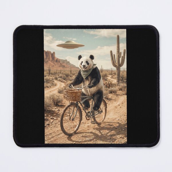 Item preview, Panda Riding Bike Wild West Western UFO Animal Lover designed and sold by dian-rody-crest.
