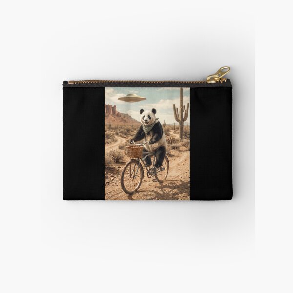Item preview, Panda Riding Bike Wild West Western UFO Animal Lover designed and sold by dian-rody-crest.