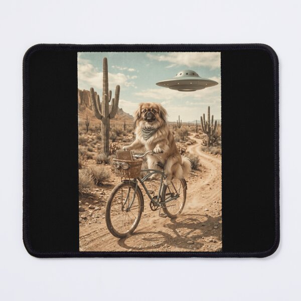 Item preview, Pekingese Riding Bike Wild West Western UFO Dog Lover designed and sold by dian-rody-crest.