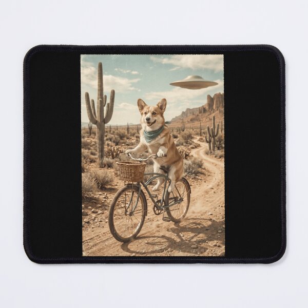 Item preview, Pembroke Welsh Corgi Riding Bike Wild West Western UFO Dog Lover designed and sold by dian-rody-crest.