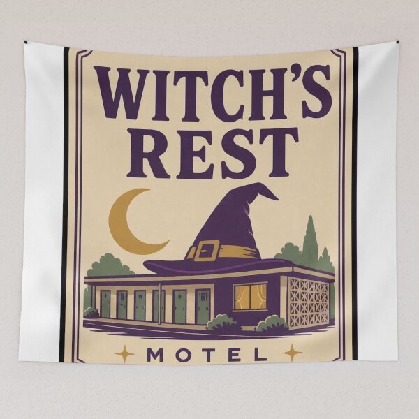 Item preview, Witch's Rest Motel Vintage Matchbook | Retro Witchy Matchbook Art Halloween designed and sold by StickyGuys.