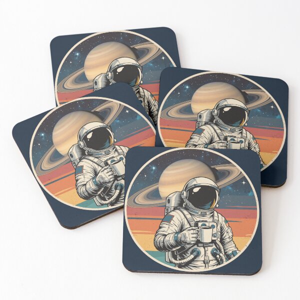 Item preview, Coffee Astronaut in Space – Retro Saturn Vintage Cosmic Coffee Lover designed and sold by Louliloulita.