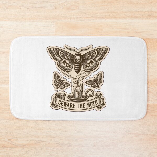 Item preview, Beware The Moth Medieval Woodcut Death Moth | Dark Academia Gothic Moth Print designed and sold by StickyGuys.