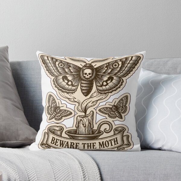 Item preview, Beware The Moth Medieval Woodcut Death Moth | Dark Academia Gothic Moth Print designed and sold by StickyGuys.