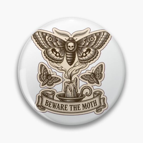 Item preview, Beware The Moth Medieval Woodcut Death Moth | Dark Academia Gothic Moth Print designed and sold by StickyGuys.