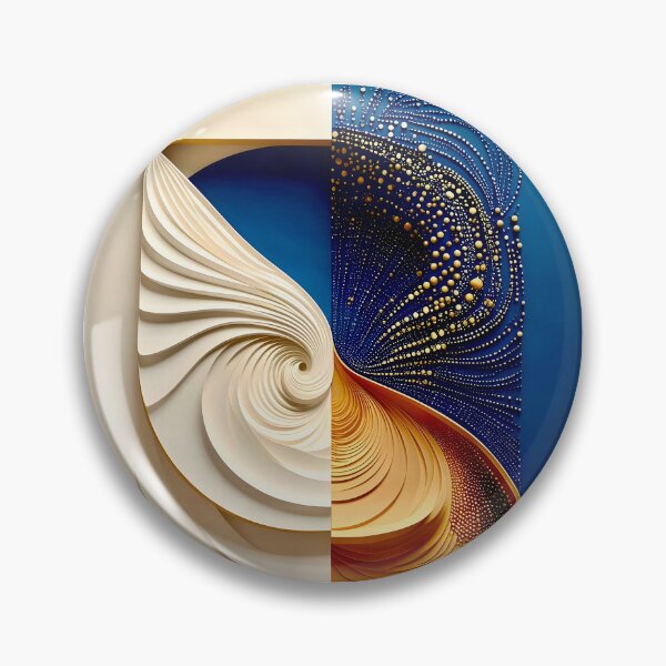 Item preview, Abstract Dual Pattern Design in Blue and Gold  designed and sold by Vicky Brago-Mitchell®.
