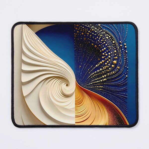 Item preview, Abstract Dual Pattern Design in Blue and Gold  designed and sold by Vicky Brago-Mitchell®.