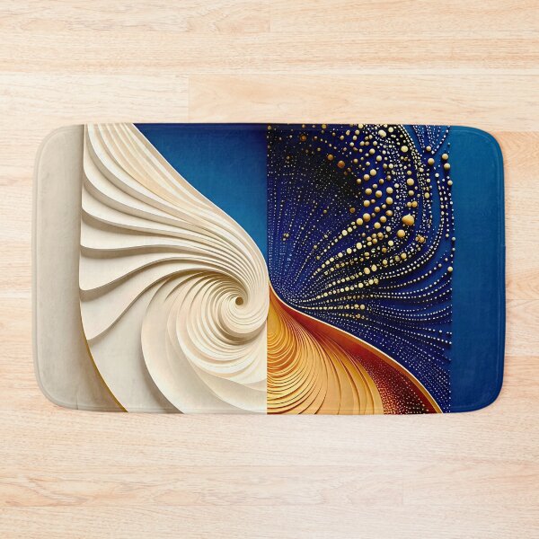 Item preview, Abstract Dual Pattern Design in Blue and Gold  designed and sold by Vicky Brago-Mitchell®.