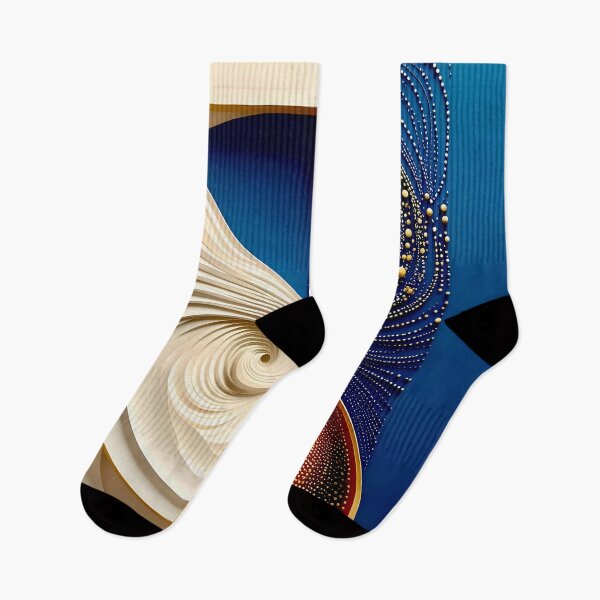 Item preview, Abstract Dual Pattern Design in Blue and Gold  designed and sold by Vicky Brago-Mitchell®.
