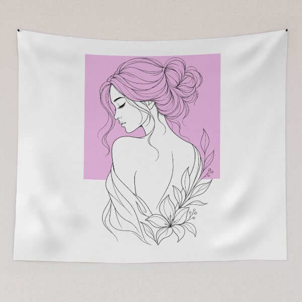 Item preview, beauty woman line art designed and sold by ngangkangart.
