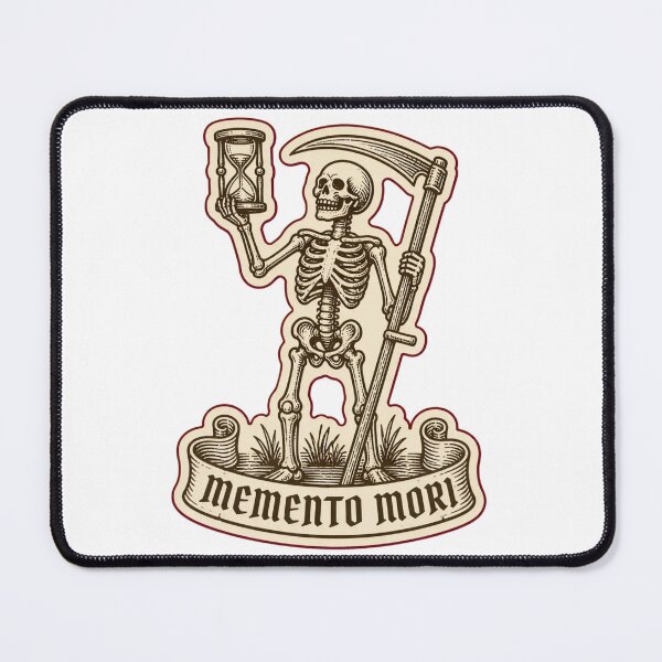 Item preview, Memento Mori Medieval Woodcut Skeleton | Dark Academia Gothic Woodcut Print designed and sold by StickyGuys.